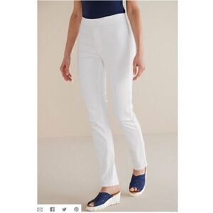 J. Jill Denim Leggings Women Sz 12 White Cropped Stretch Mid Rise Slim Fit Pants